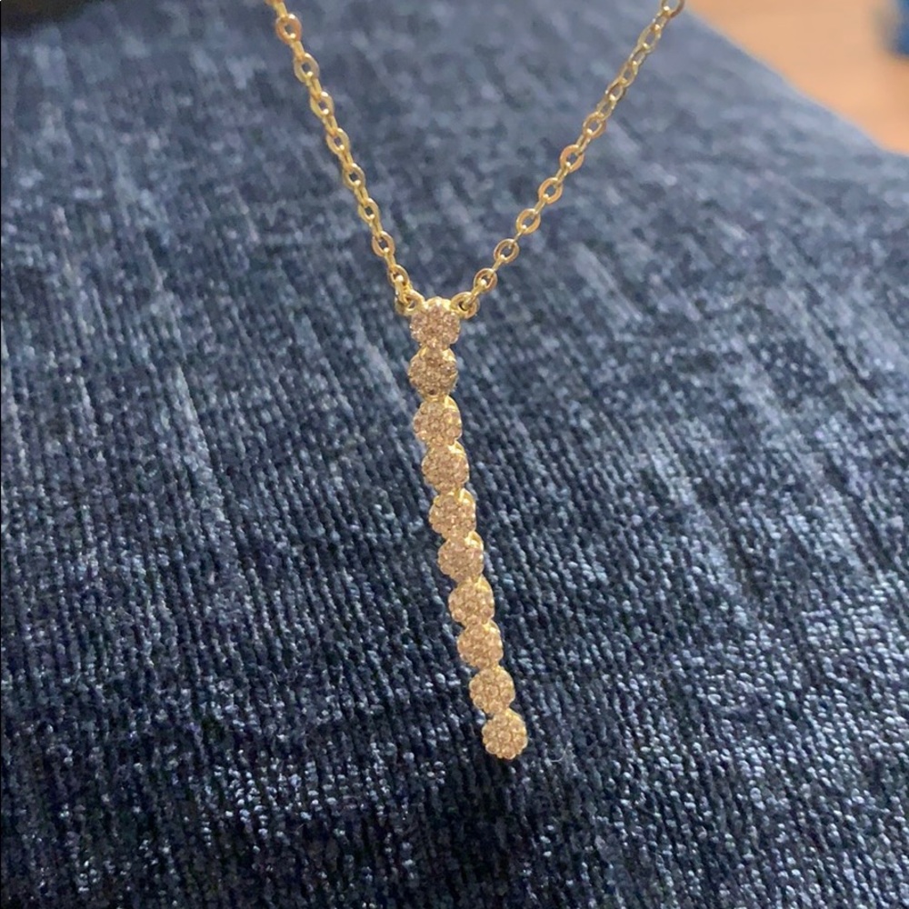 Gold Mini Flower Drop Necklace